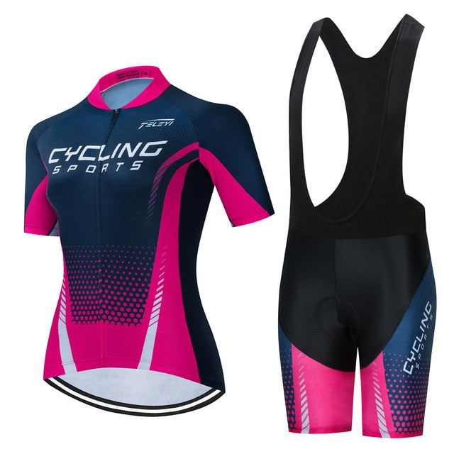 Quick-Dry mountain bike clothing 2020 Women bicycle jersey bib set - forbicycle