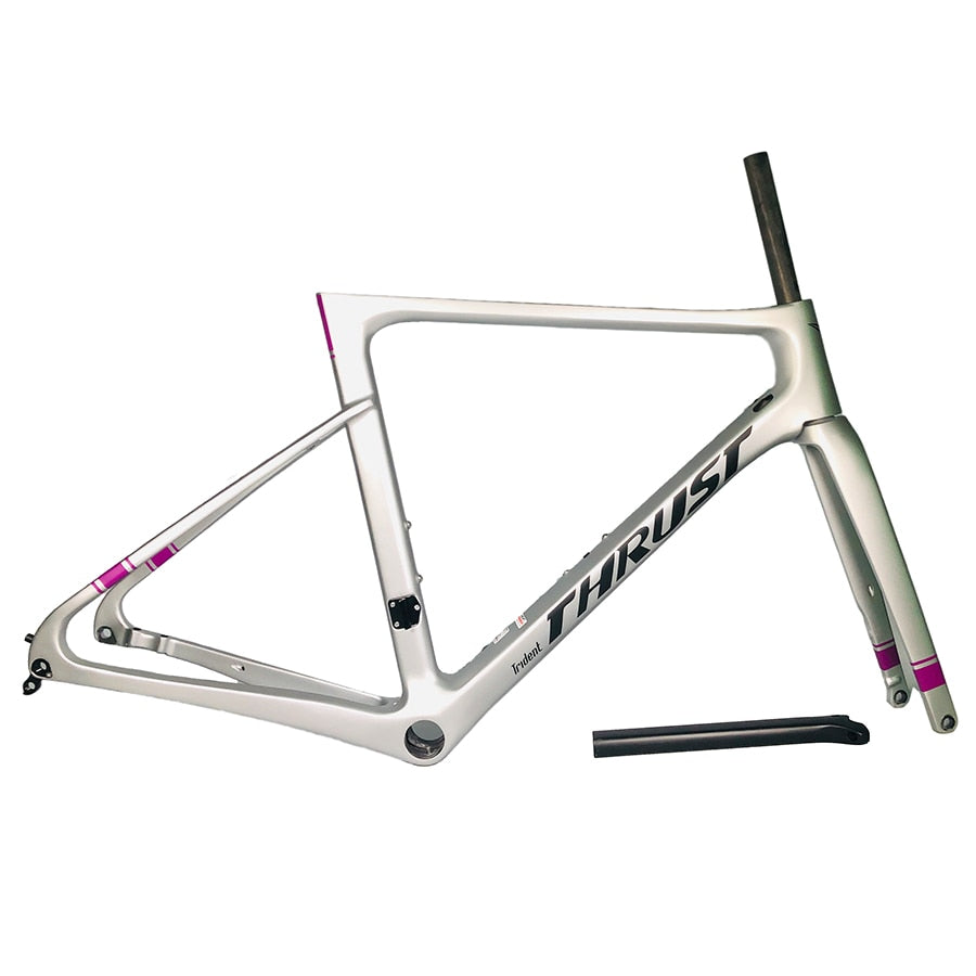 2019 Newest THRUST T1000 silvery Disc brake carbon road  frame