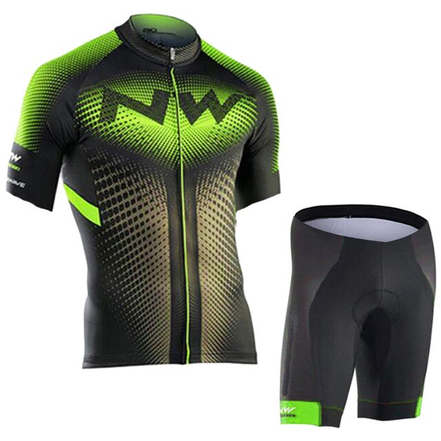2020 NW Brand Flour Green Cycling Jersey Set - forbicycle