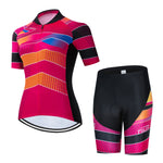 Fashion Lady Cycling Clothing Summer Short Sleeve Jersey Set