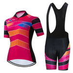 Fashion Lady Cycling Clothing Summer Short Sleeve Jersey Set - forbicycle