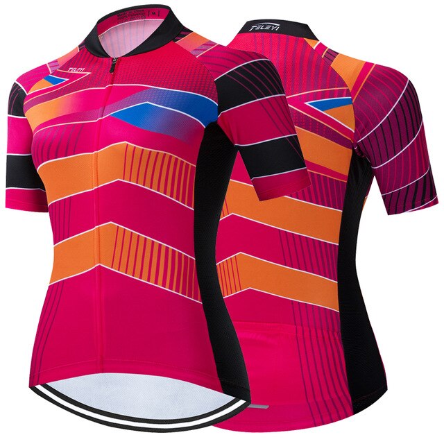Fashion Lady Cycling Clothing Summer Short Sleeve Jersey Set - forbicycle